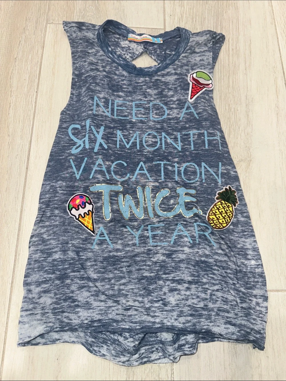 Vintage Havana Girls S Burnout Tank Top Need a Six Month Vacation Twice a Year